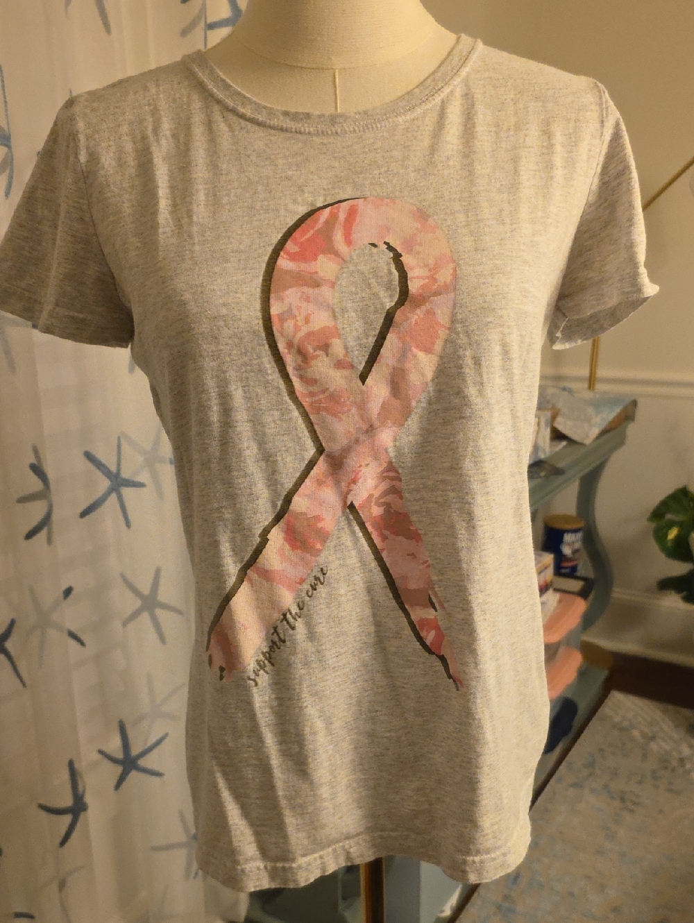 Fruit of the Loom Light Gray Tee BREAST CANCER SURVIVAL
